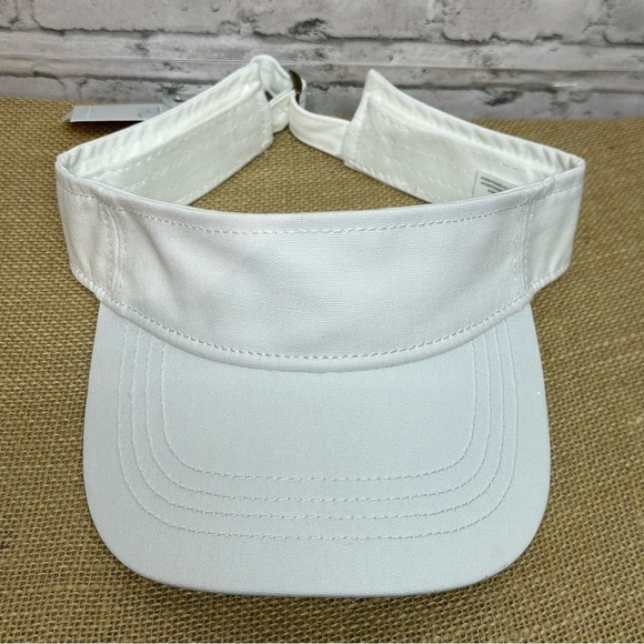 Time and Tru Women's One Size White Twill VISOR Hat Adjustable Sun Cap NEW - Picture 6 of 8